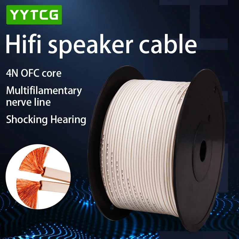 Audio Home Cinema - YYTCG DIY สายลำโพงไฮไฟสายสัญญาณเสียงทองแดงฟรีออกซิเจนสายลำโพงสำหรับเครื่องขยายเสียงโฮมเธียเตอร์ KTV ดีเจระบบ