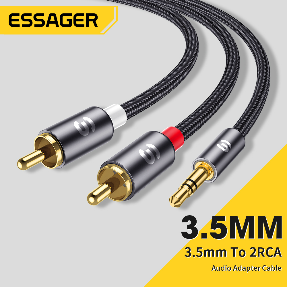 Audio Home Cinema - Essager สายสัญญาณเสียง RCA สเตอริโอ 3.5 มม.ถึง